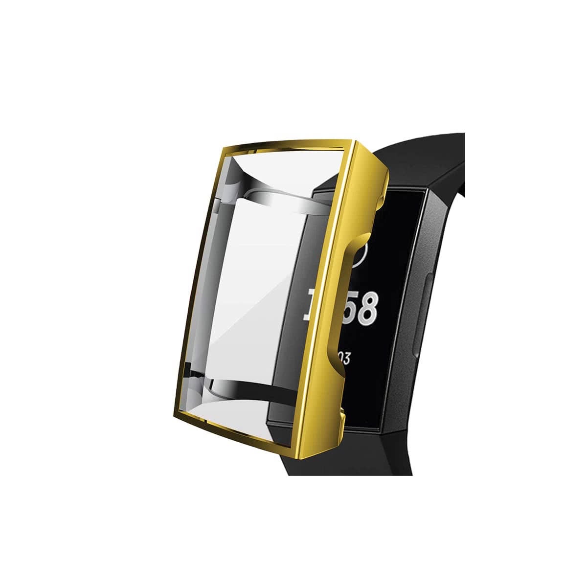 Slimfit Fitbit Charge 3 & Charge 4 Protective Case & Screen Protector Gold