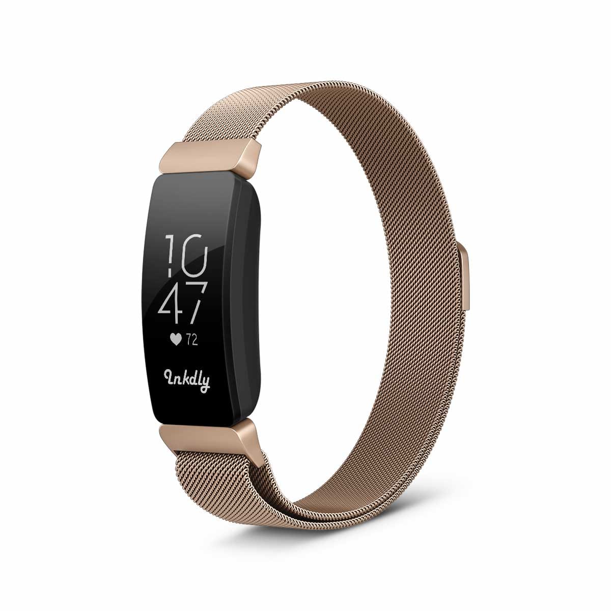Milanese Fitbit Inspire & Inspire HR Band Replacement Magnetic Lock Traditional Rose Gold