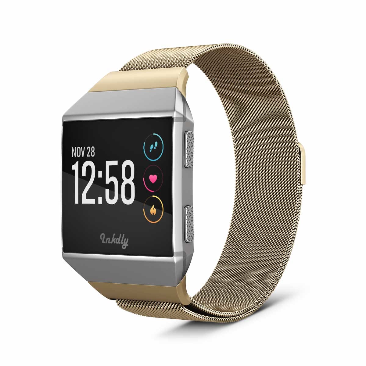 Milanese Fitbit Ionic Band Replacement Magnetic Lock Gold Honour