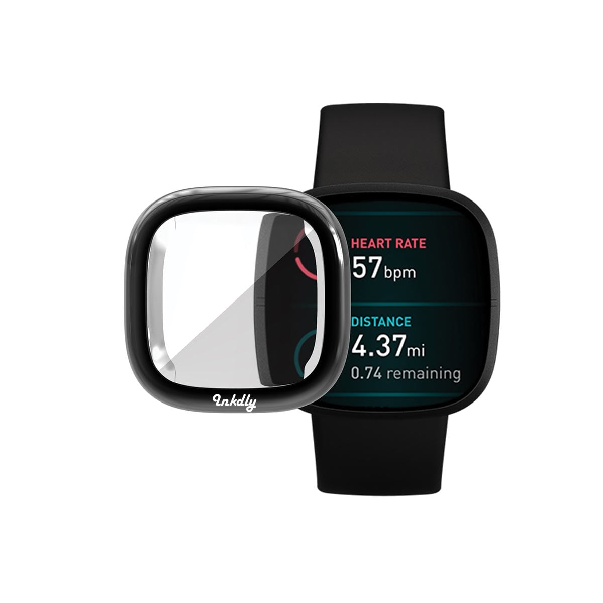 Slimfit Fitbit Versa 3 & Sense Protective Case & Screen Protector Black