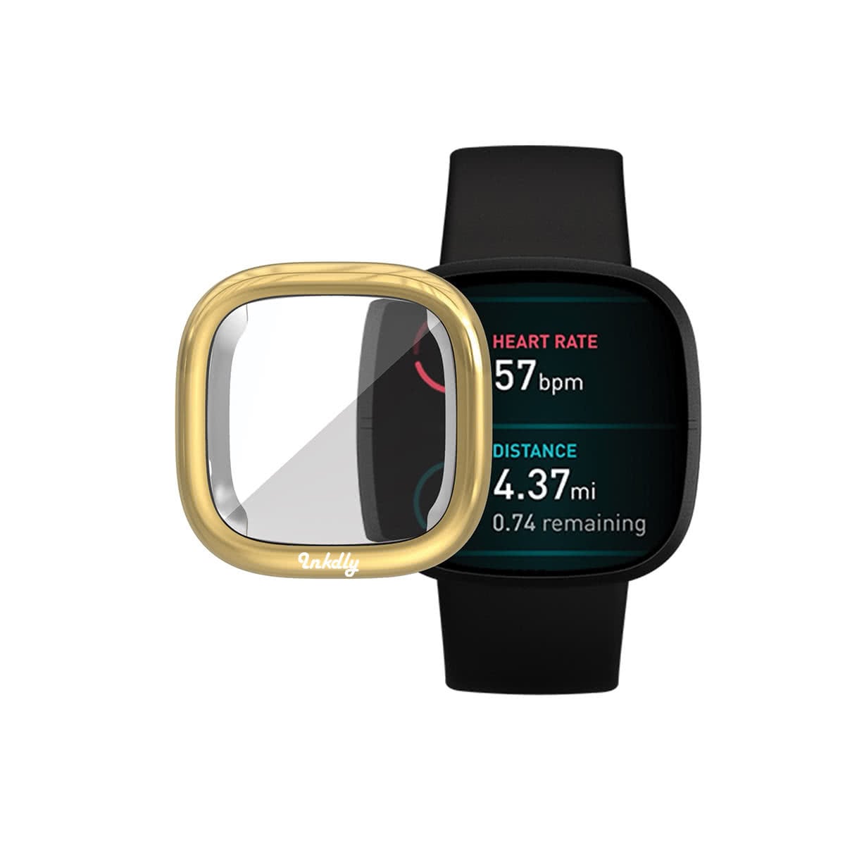 Slimfit Fitbit Versa 3 & Sense Protective Case & Screen Protector Gold
