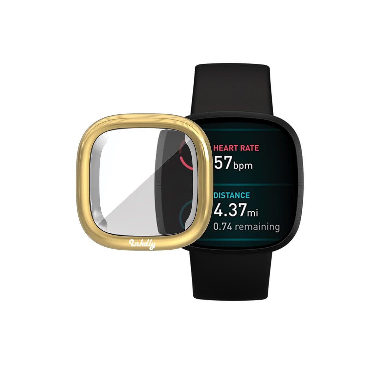 Slimfit Fitbit Versa 3 & Sense Protective Case & Screen Protector Gold  