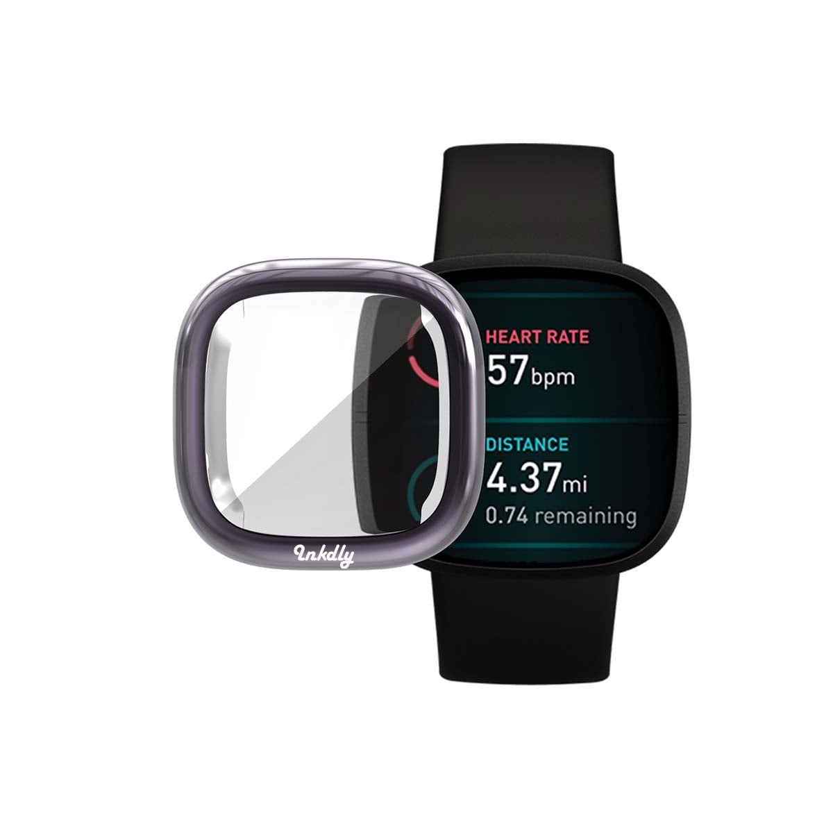 Slimfit Fitbit Versa 3 & Sense Protective Case & Screen Protector Grey