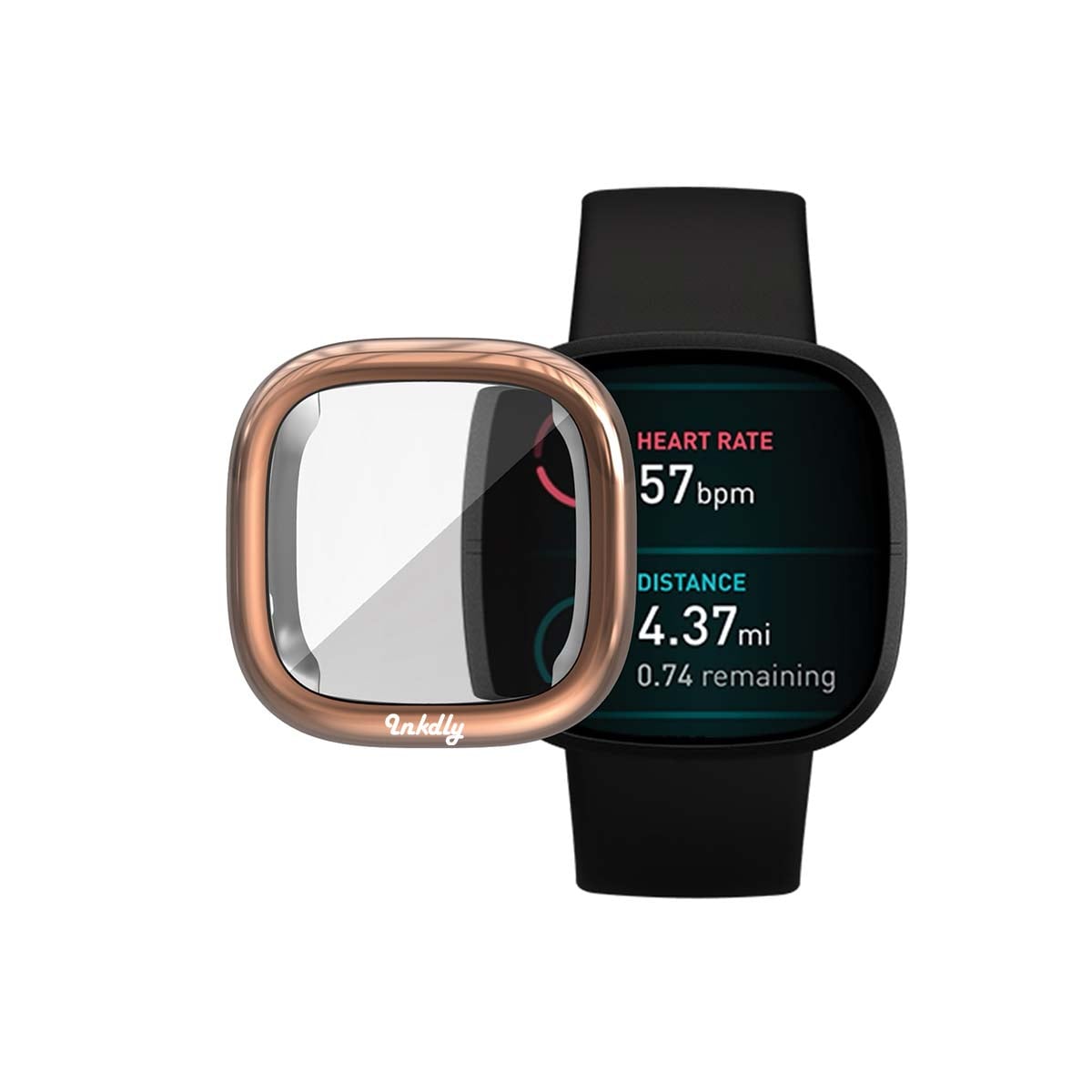 Slimfit Fitbit Versa 3 & Sense Protective Case & Screen Protector Rose Gold