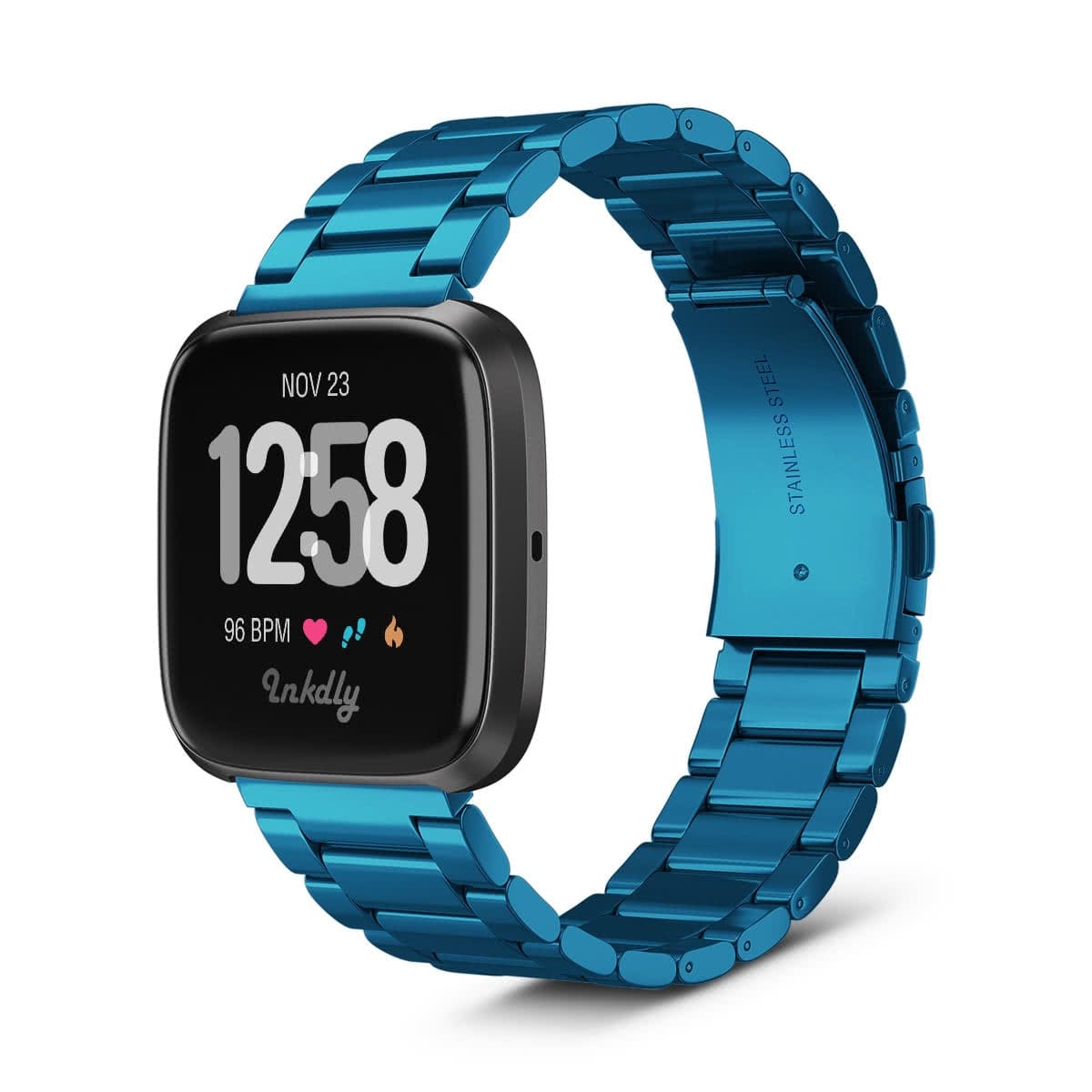 Boss Fitbit Versa & Versa 2 Band Replacement Stainless Link Blue