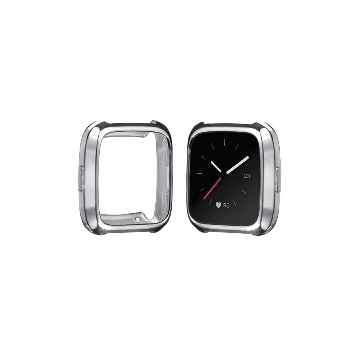 Slimfit Fitbit Versa & Versa 2 Protective Case & Screen Protector Series 1 & Lite Silver