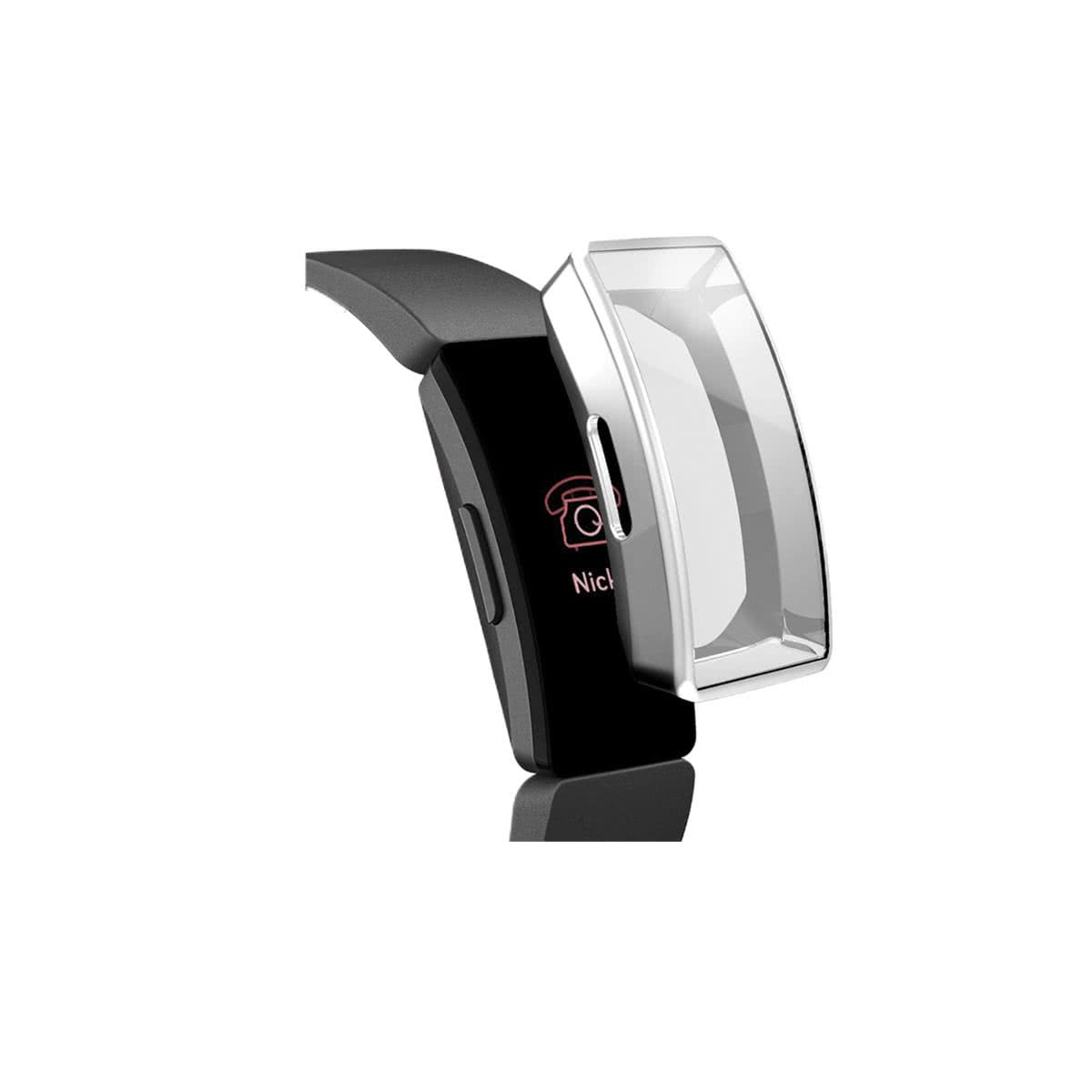 Slimfit Fitbit Inspire & Inspire HR Protective Case & Screen Protector Silver