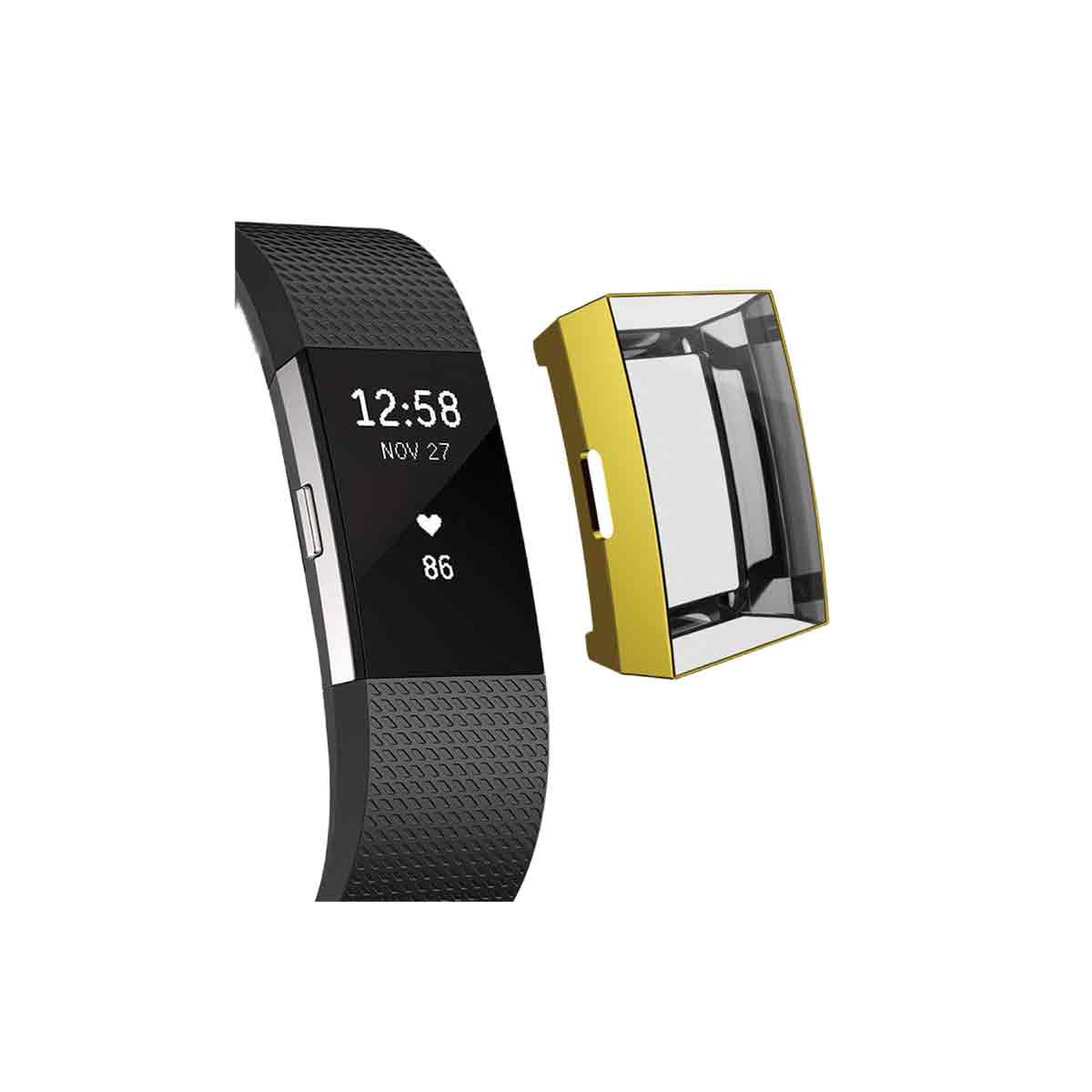 Slimfit Fitbit Charge 2 Protective Case & Screen Protector Gold
