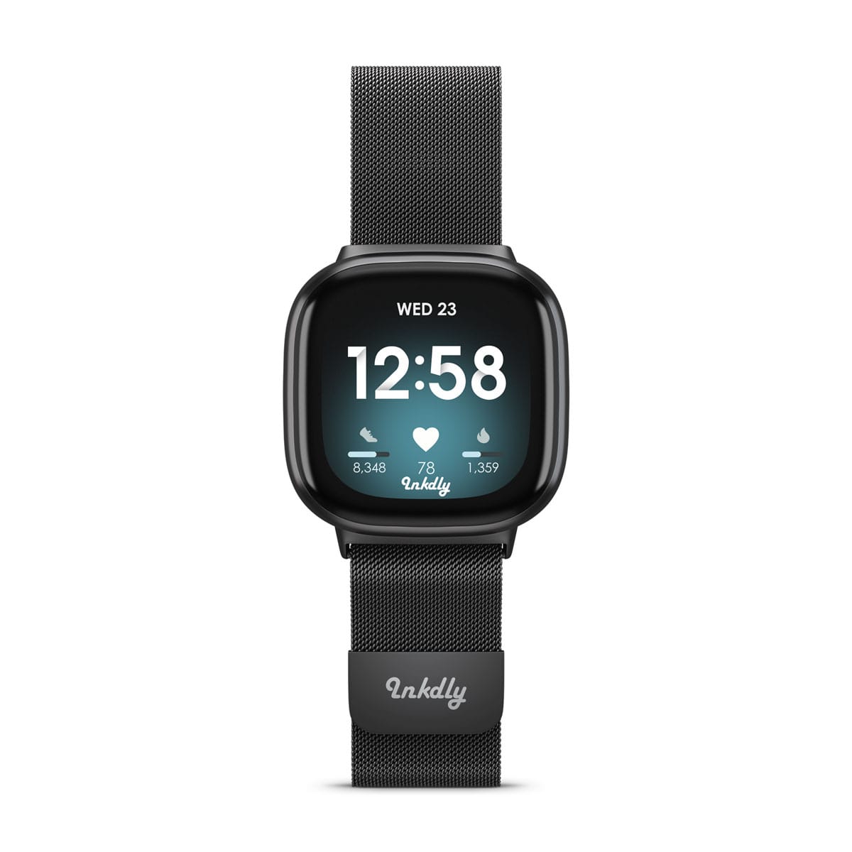 Milanese Fitbit Versa 3 & Sense Band Replacement Magnetic Lock Black  