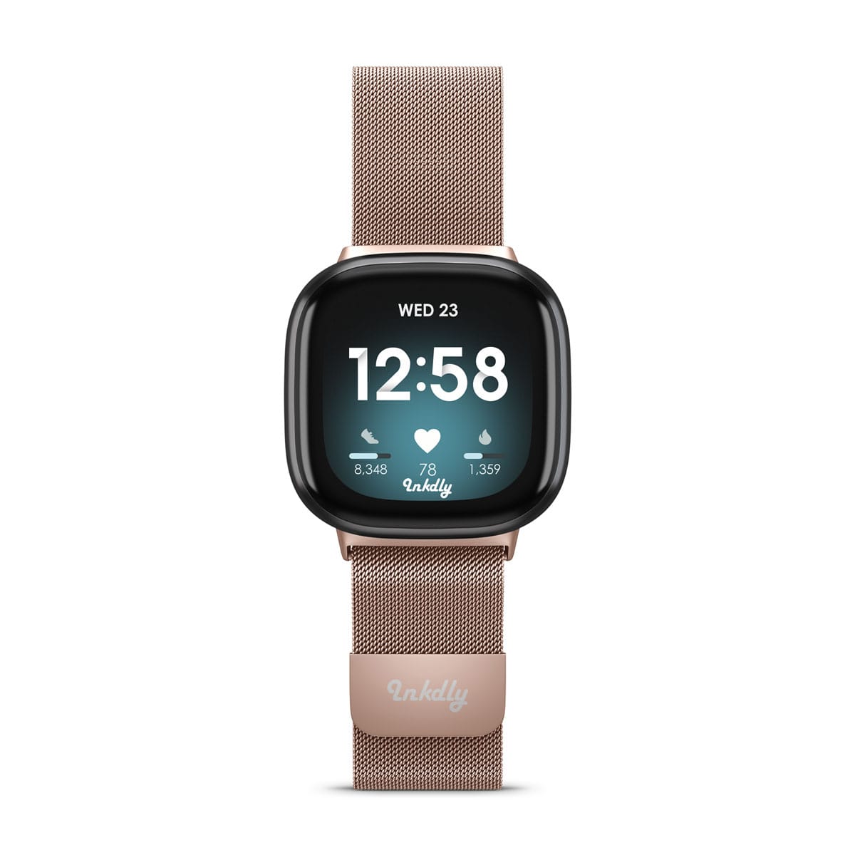 Milanese Fitbit Versa 3 & Sense Band Replacement Magnetic Lock Special Edition Rose Gold