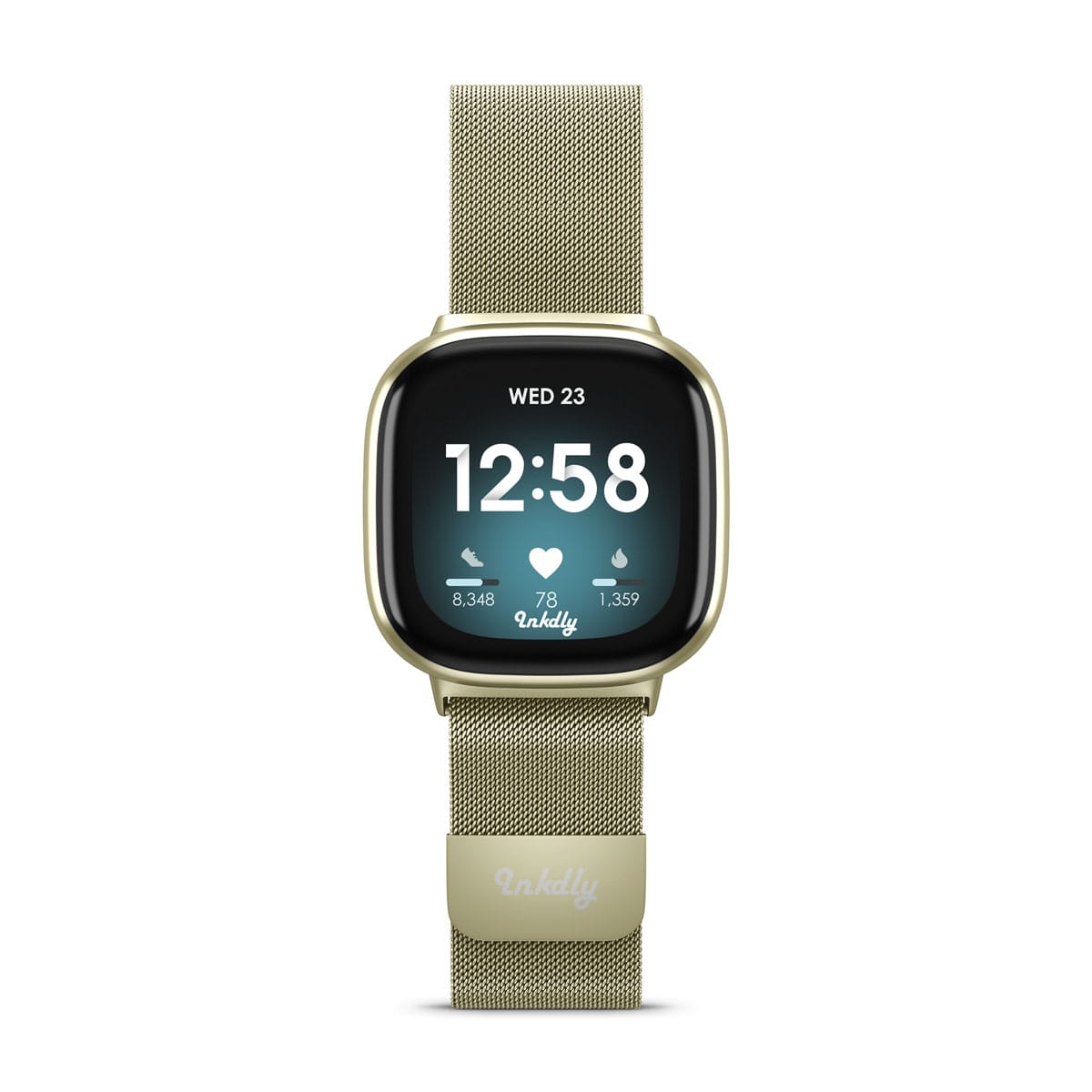 Milanese Fitbit Versa 3 & Sense Band Replacement Magnetic Lock Soft Gold