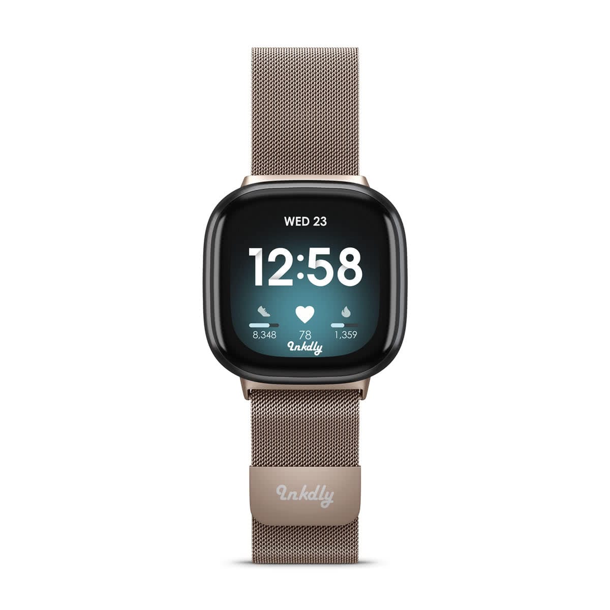 Milanese Fitbit Versa 3 & Sense Band Replacement Magnetic Lock Traditional Rose Gold