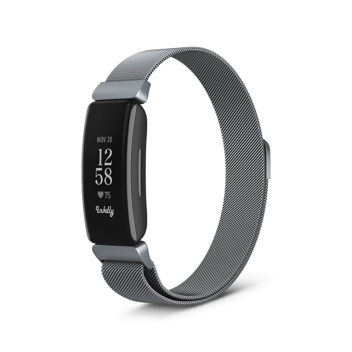 Milanese Fitbit Inspire 2 Band Replacement Magnetic Lock Space Grey  