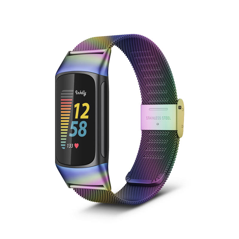 Milanese Fitbit Charge 5 Band Replacement Quick Release Iridescent