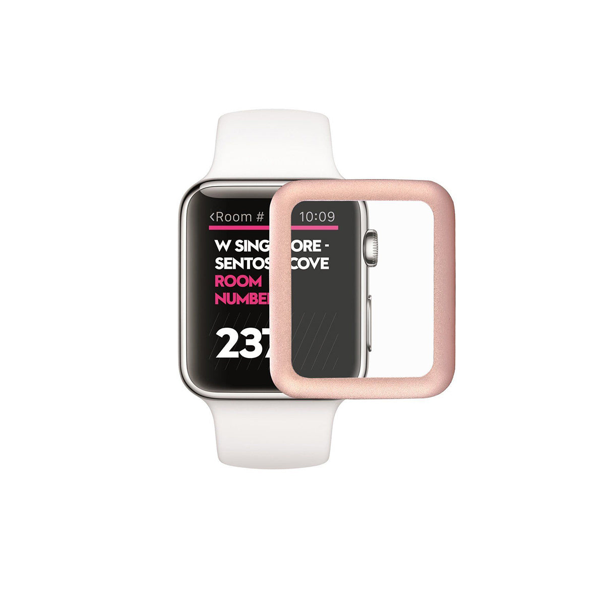 Curved Full Tempered Glass Apple Watch Screen Protector Frame 38mm Rose-Gold