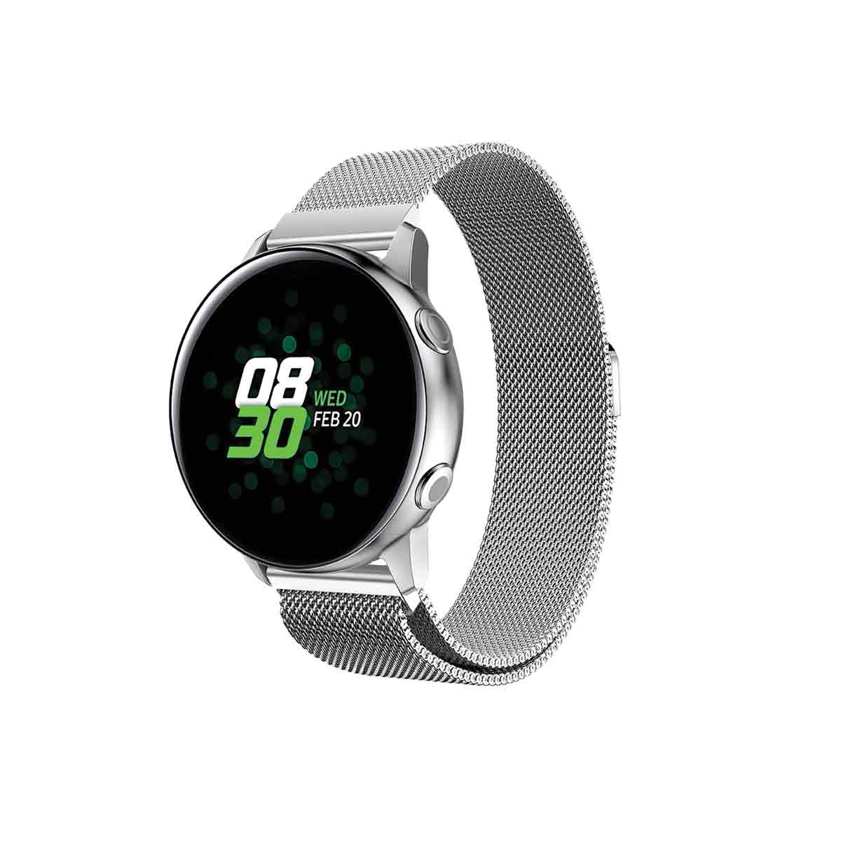 Milanese Samsung Galaxy Active & Active 2 Watch Band Replacement Silver Steel
