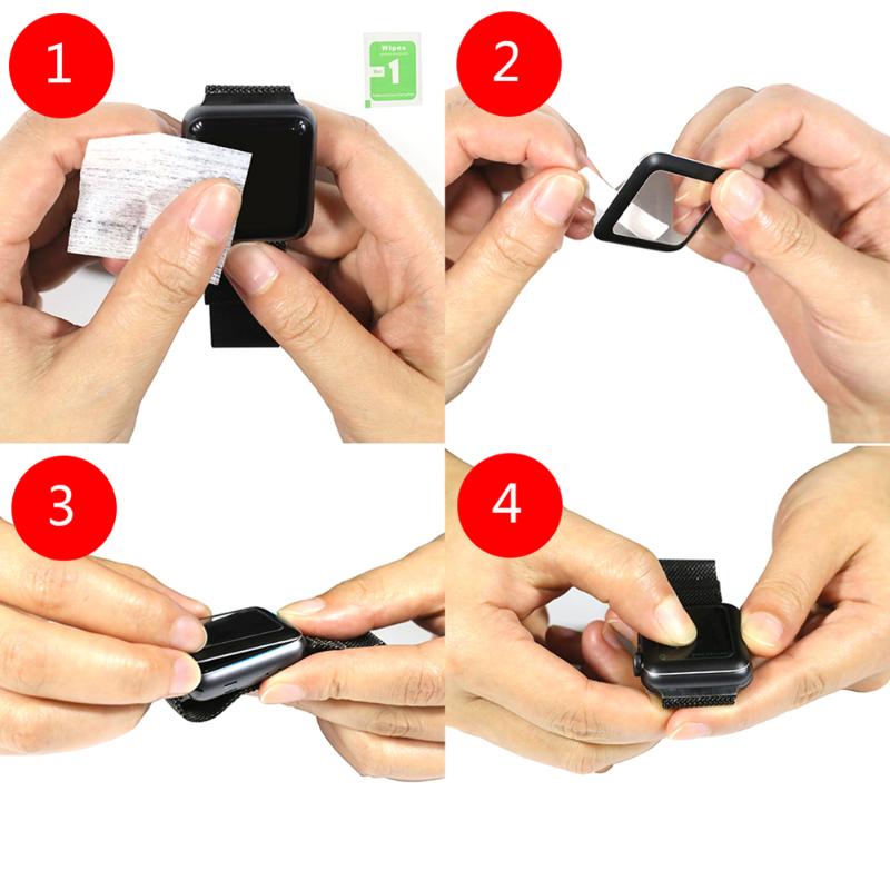 Curved Full Tempered Glass Apple Watch Screen Protector Frame