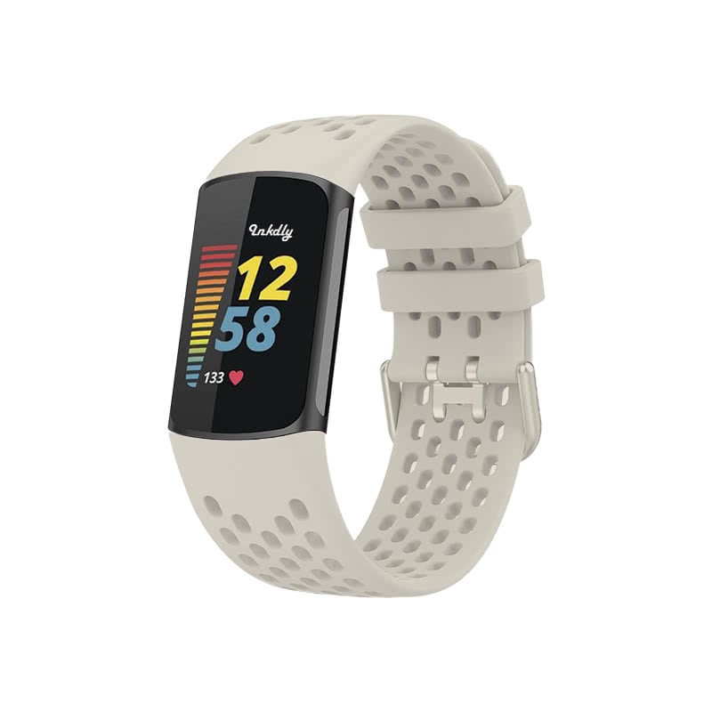 AirVent Fitbit Charge 5 Bands Replacement Sports Strap Moon White