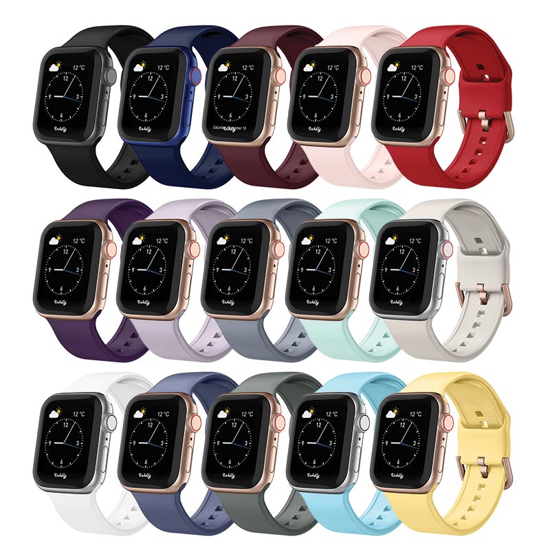 Sport Apple Watch Bands with Rose Gold Buckle