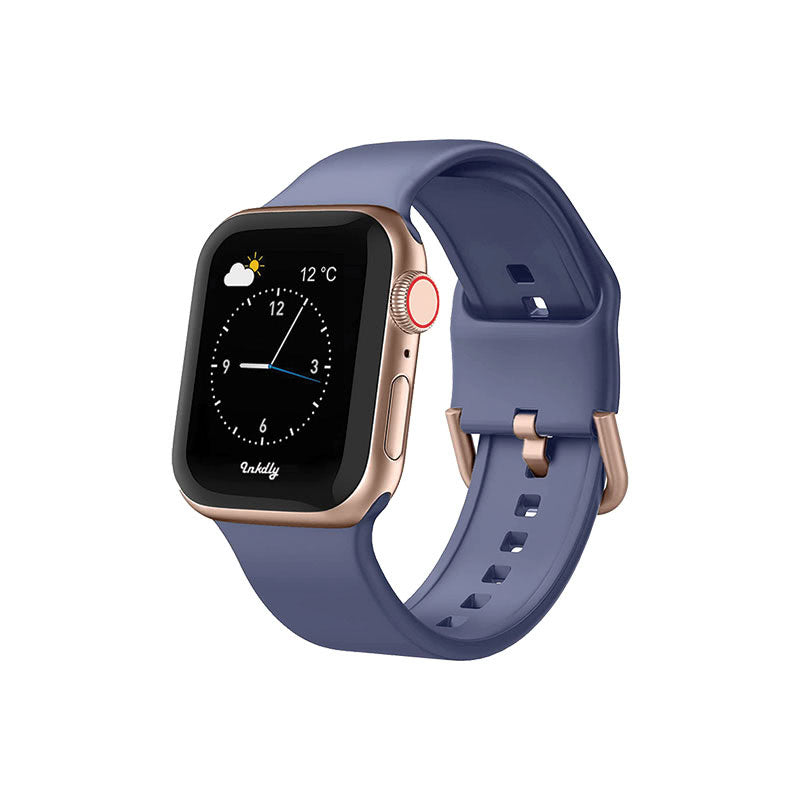 Sport Apple Watch Bands with Rose Gold Buckle 38mm/40m/41mm Violet Grey