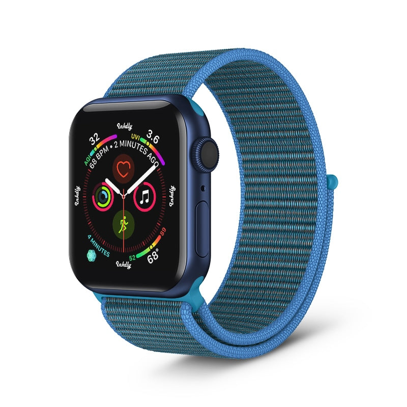 Apple Watch Sports Loop Band Replacement Strap 38MM/40MM/41MM Chrysanthemum Blue
