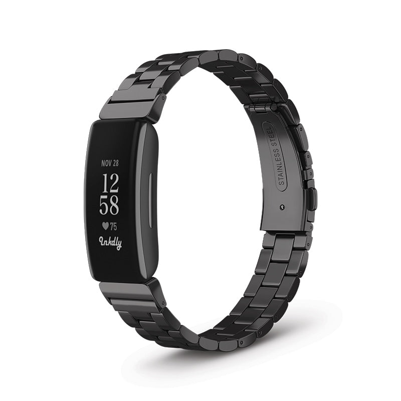 Boss Fitbit Inspire 2 Band Replacement Stainless Link Black Night