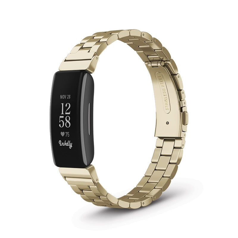 Boss Fitbit Inspire 2 Band Replacement Stainless Link Soft Gold