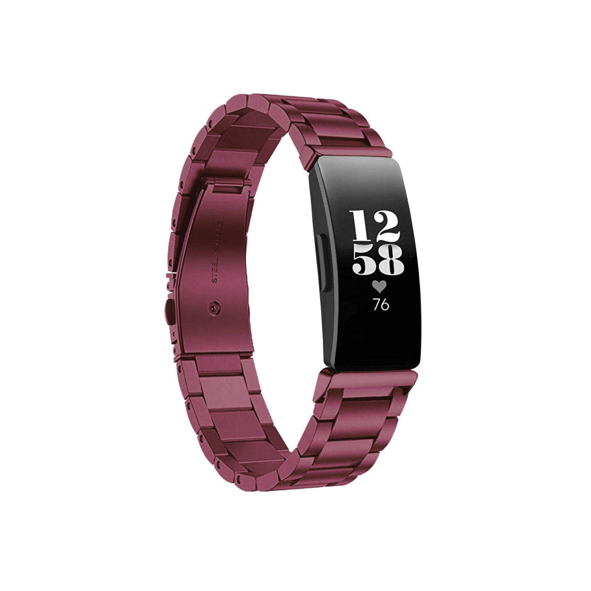 Boss Fitbit Inspire & Inspire HR Band Replacement Stainless Link Purple Sangria