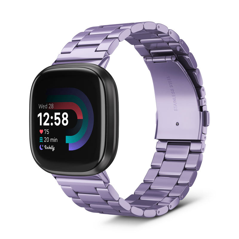 Boss Fitbit Versa 4 & Sense 2 Band Replacement Stainless Link Light Purple