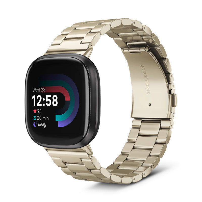 Boss Fitbit Versa 4 & Sense 2 Band Replacement Stainless Link Soft Gold