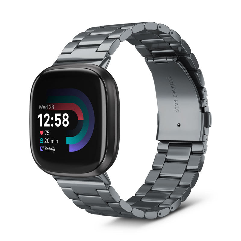 Boss Fitbit Versa 4 & Sense 2 Band Replacement Stainless Link Space Grey