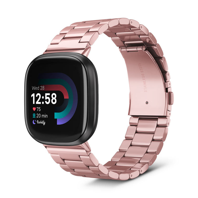 Boss Fitbit Versa 4 & Sense 2 Band Replacement Stainless Link Special Edition Rose Gold