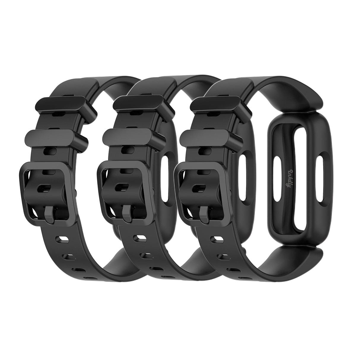Fitbit Ace 3 Bands Replacement Straps with Buckle (Kids size) Black (3-Pack)