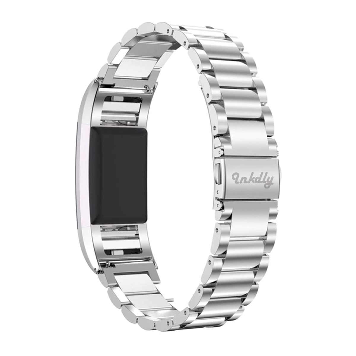 Boss Fitbit Charge 2 Replacement Band Stainless Link Silver Steel