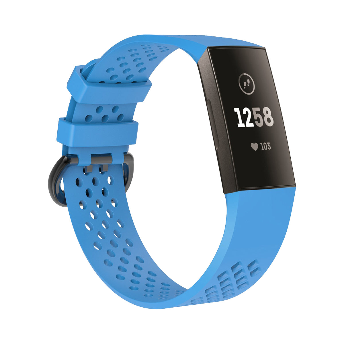 AirVent Fitbit Charge 3 & Charge 4 Bands Replacement Sports Strap Small Light Blue