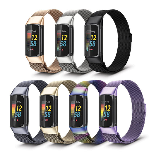 Milanese Fitbit Charge 5 Band Replacement Magnetic Lock