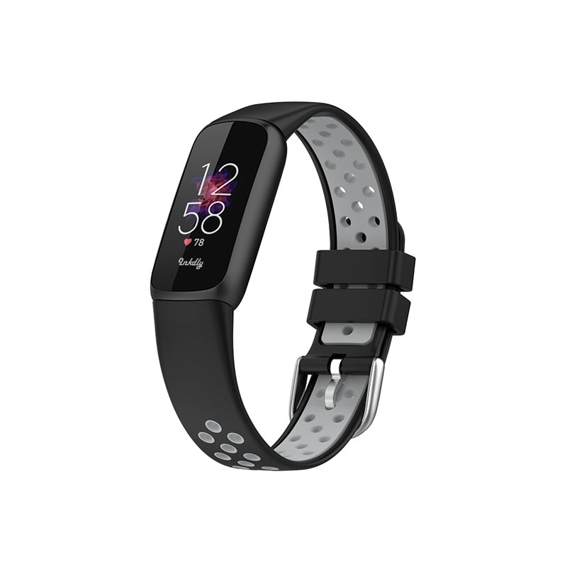 Airvent Fitbit Luxe Bands Replacement Sports Strap Black + Grey Vents