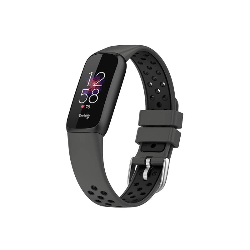 Airvent Fitbit Luxe Bands Replacement Sports Strap Coal Black + Black Vents
