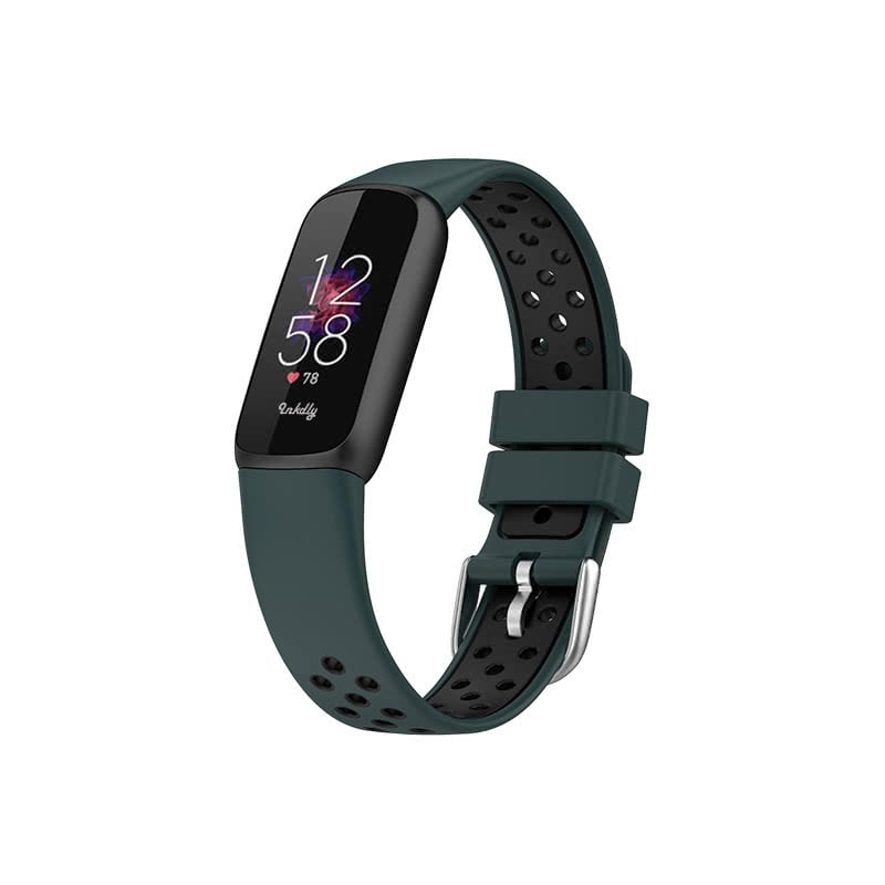 Airvent Fitbit Luxe Bands Replacement Sports Strap Olive Green + Black Vents