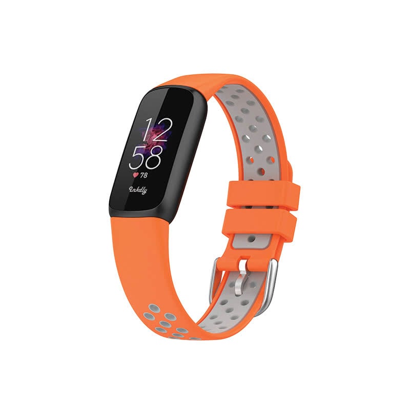 Airvent Fitbit Luxe Bands Replacement Sports Strap Orange + Black Vents
