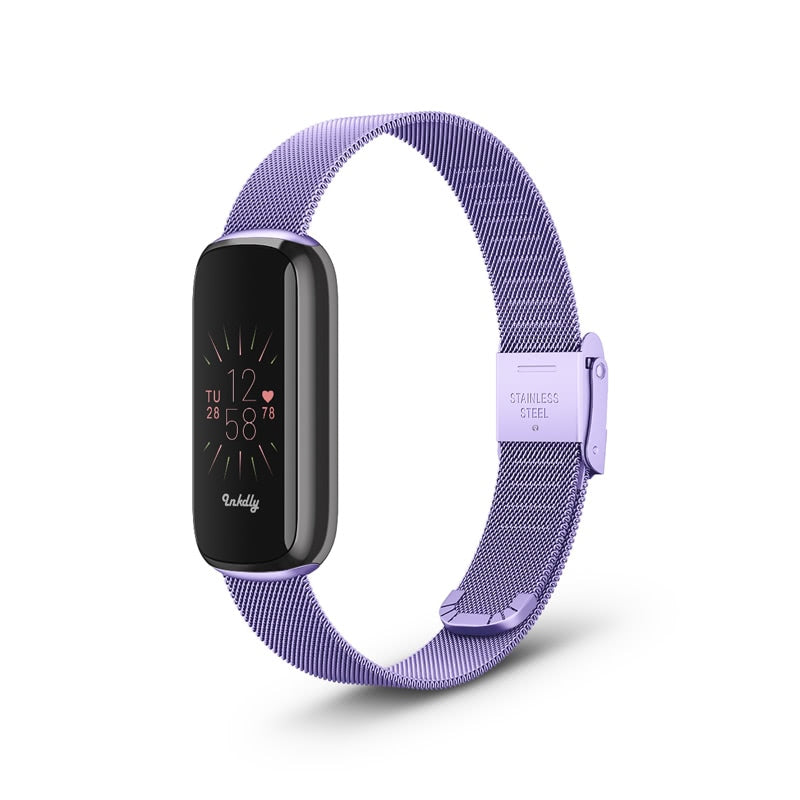 Milanese Fitbit Luxe Band with Quick Release Light Purple