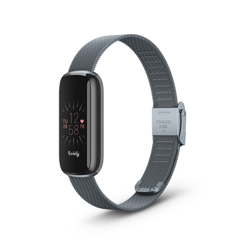 Milanese Fitbit Luxe Band with Quick Release Space Grey