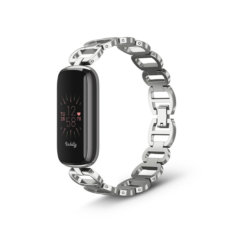 Wave Fitbit Luxe Replacement Bands Silver Steel