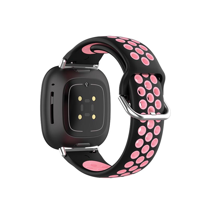 AirVent Fitbit Versa 3 & Sense Sports Bands Black + Pinks Vents  