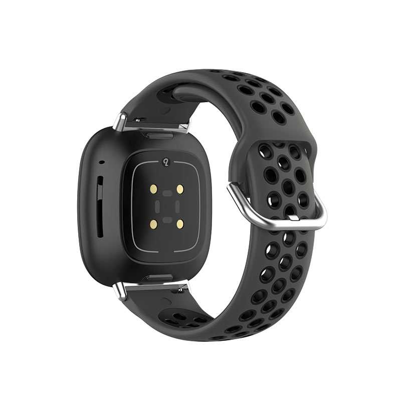 AirVent Fitbit Versa 3 & Sense Sports Bands Coal Black + Black Vents  