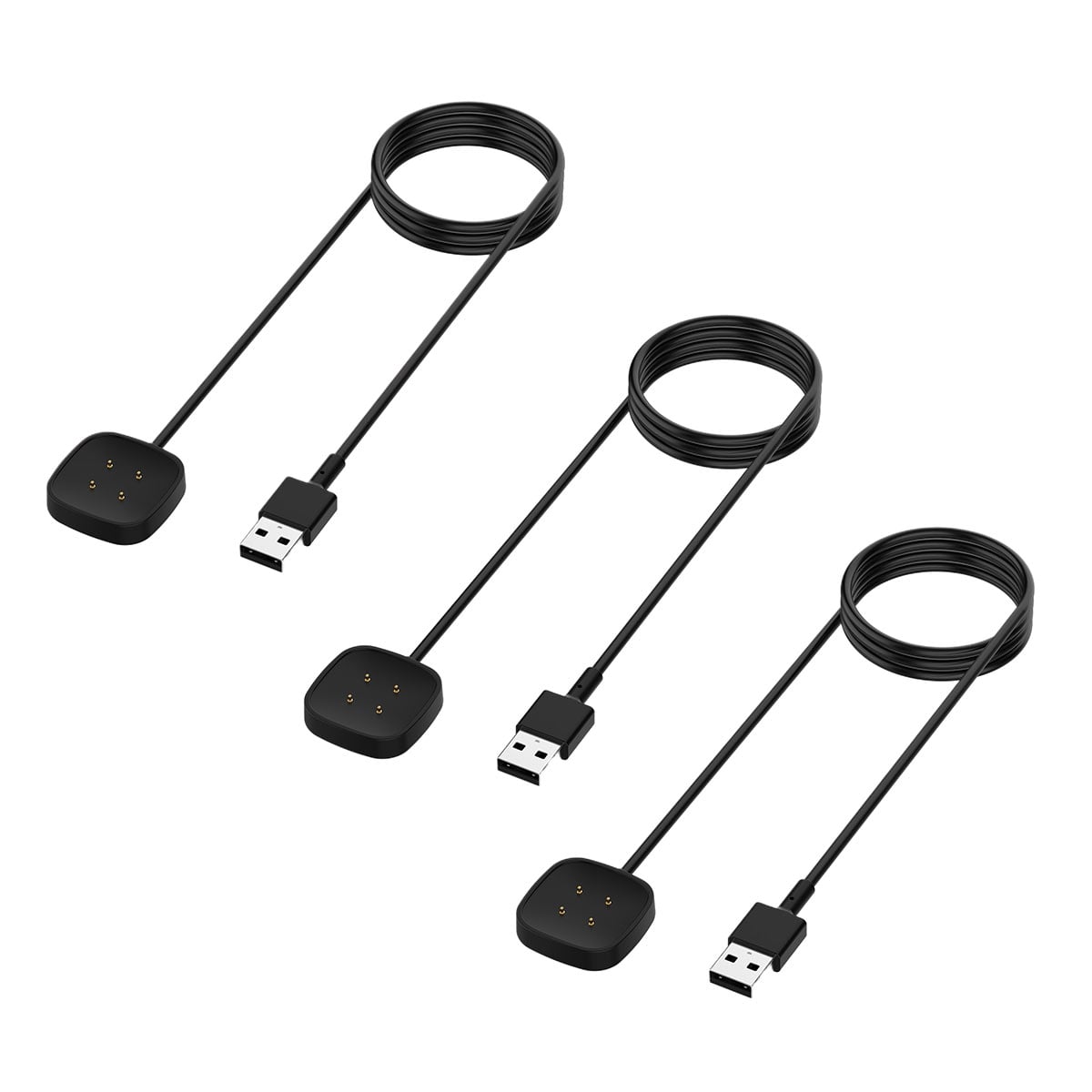 Fitbit Versa 4 & Sense 2 Charger Cable Replacement 30cm (3-Pack)