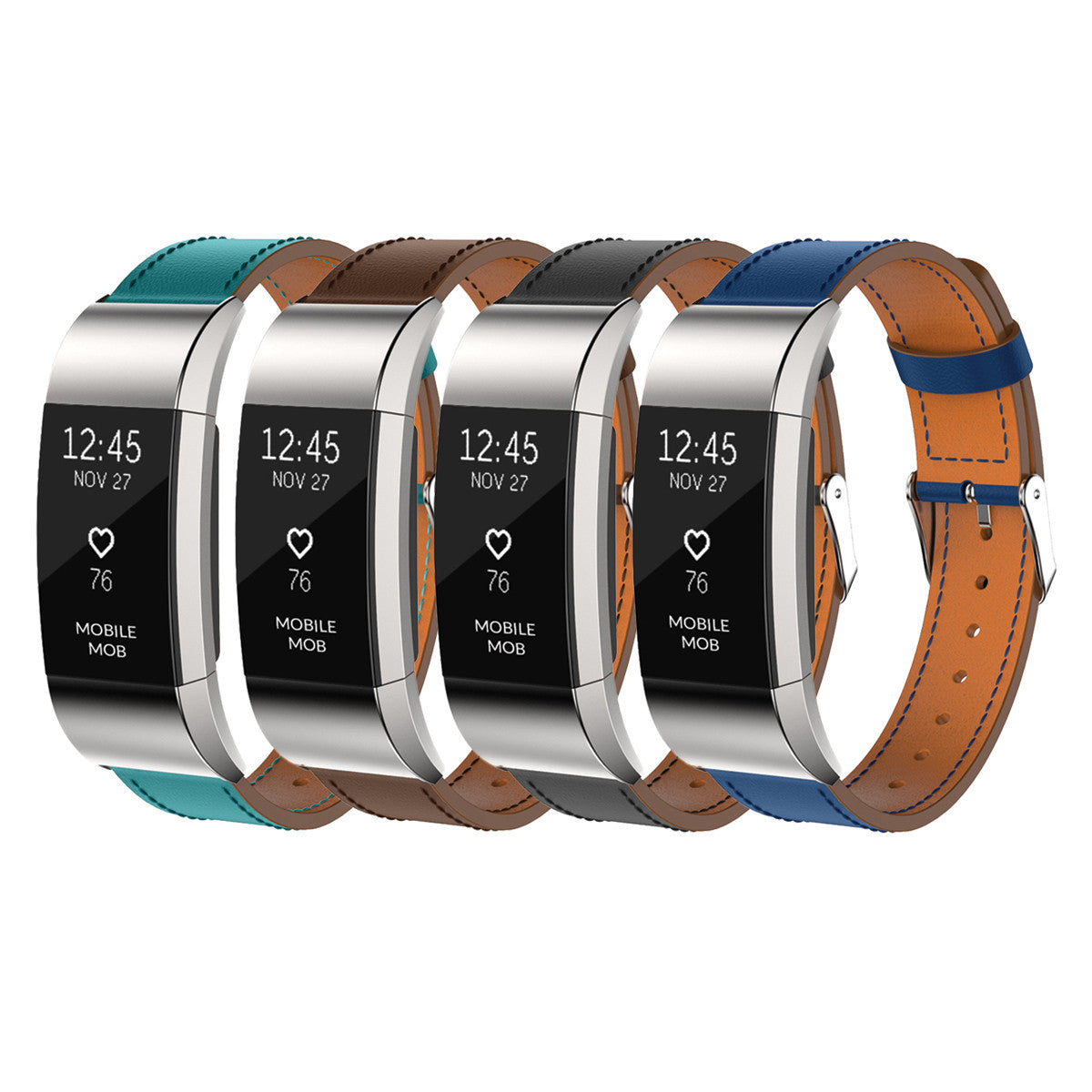 Leather Fitbit Charge 2 Band Replacement Strap with Stainless Buckle