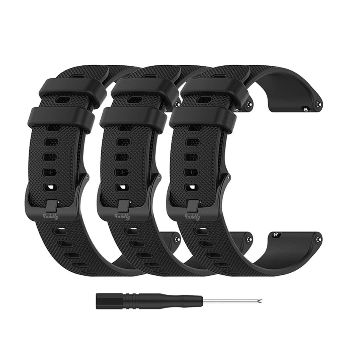 Garmin Forerunner 745 Band Replacement Straps Black 3-Pack