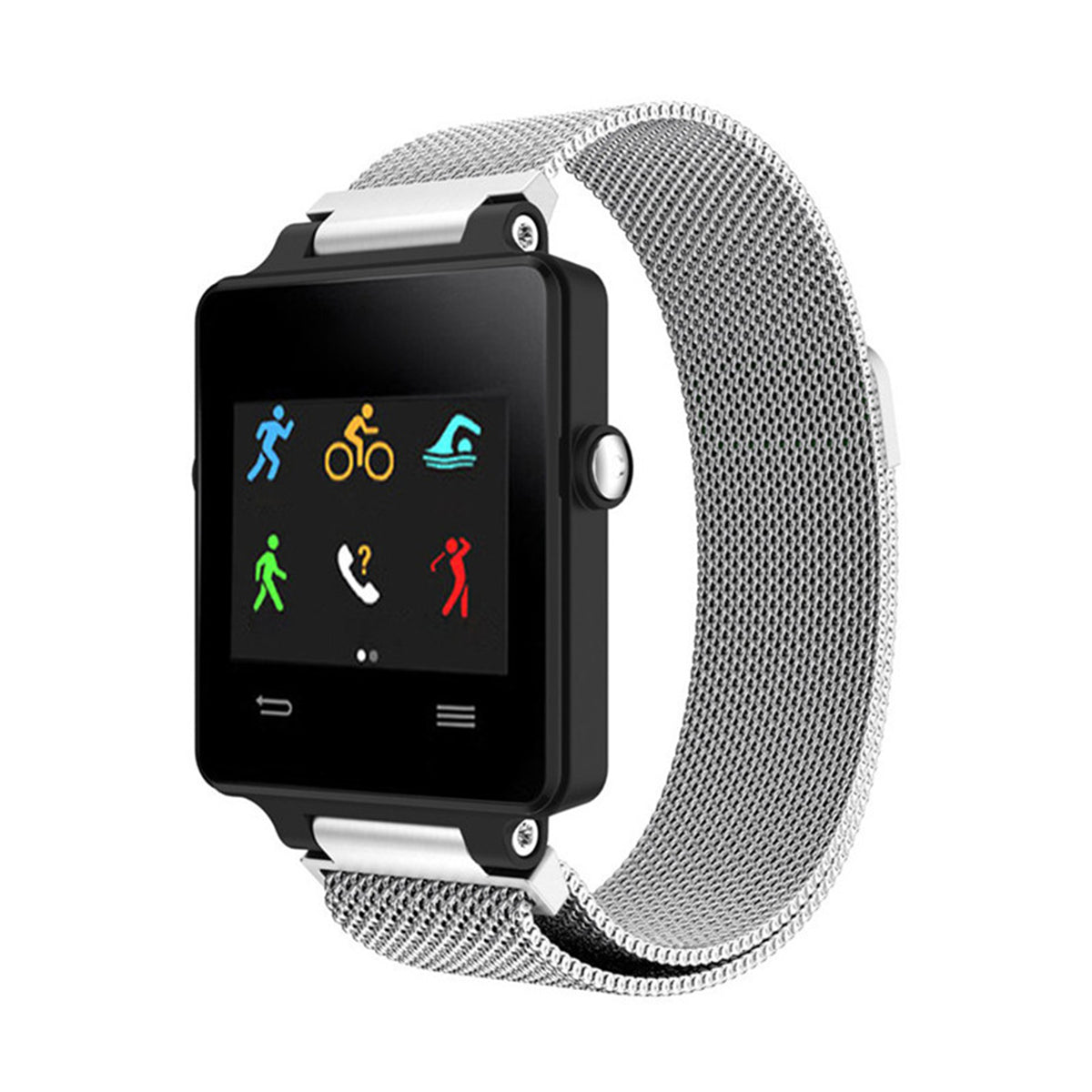 Milanese Garmin Vivoactive Band Replacement Magnetic Lock Silver Steel