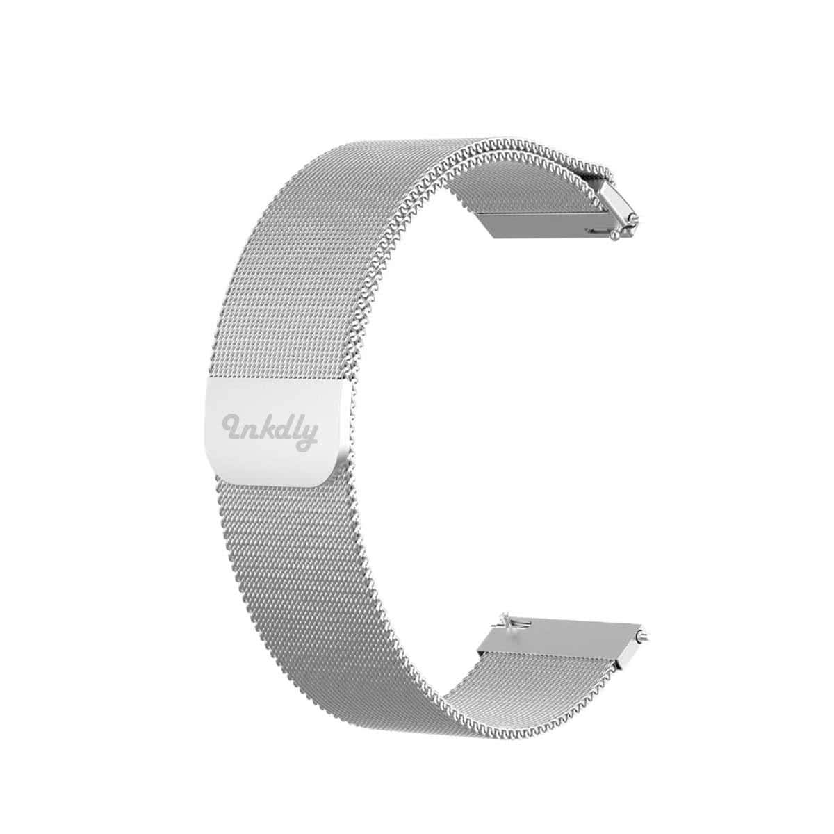 Milanese Vivoactive 3 Vivomove HR Forerunner 645 Bands Magnetic Lock (20mm) Silver Steel